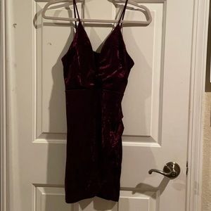 Burgundy velvet dress